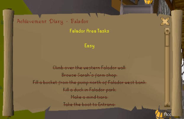 Easy Falador Diary Tasks