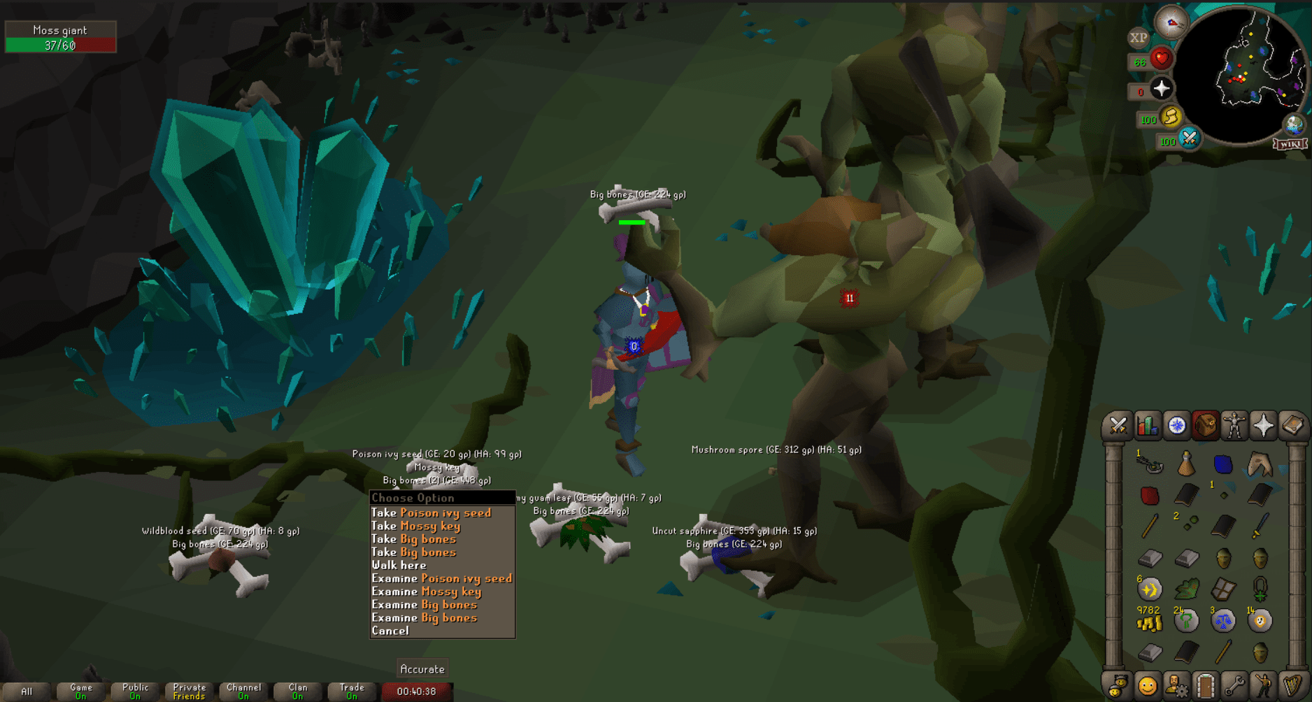 Besides mossy keys, moss giant drops are just okay.