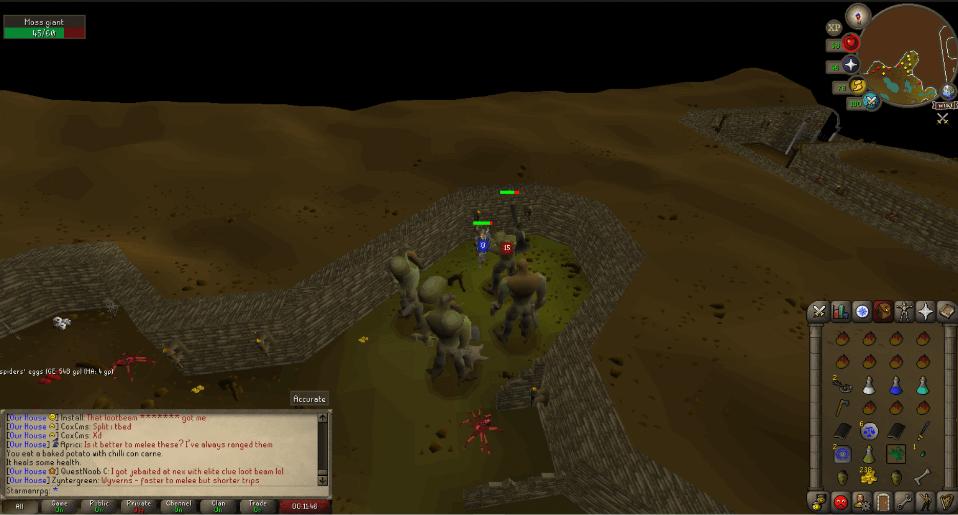 There are two spots in Varrock Sewers to kill moss giants. 