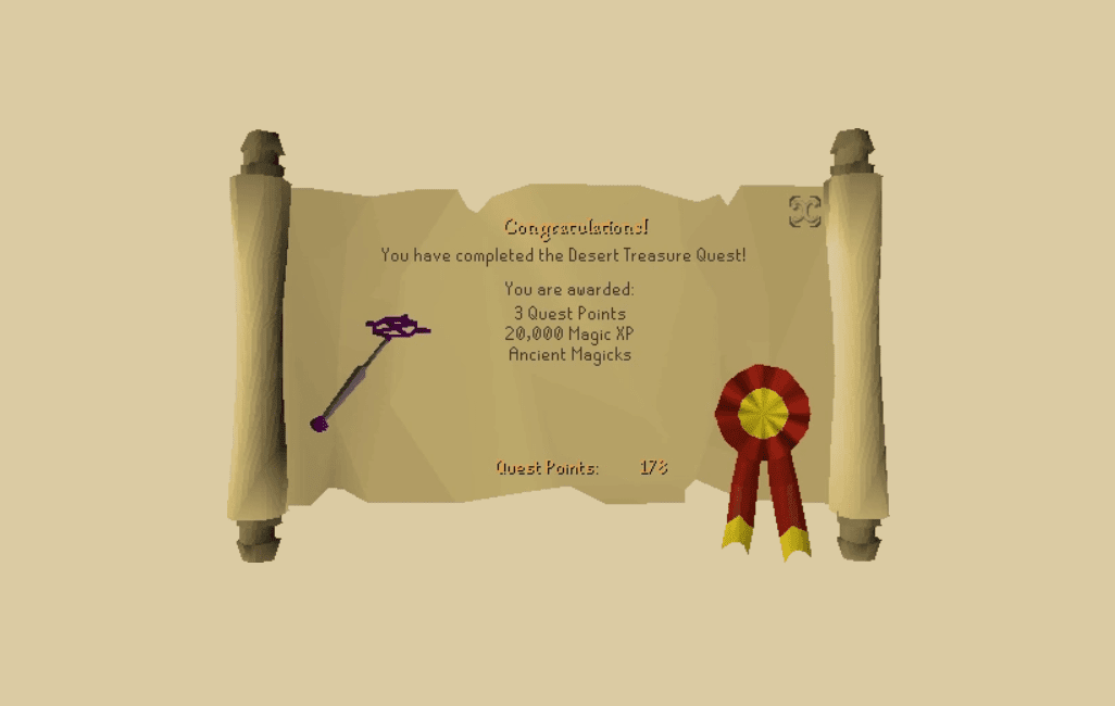 desert treasure osrs quest reward